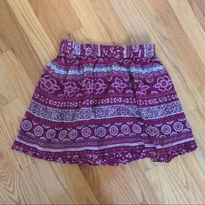 Burgundy Patterned Skirt